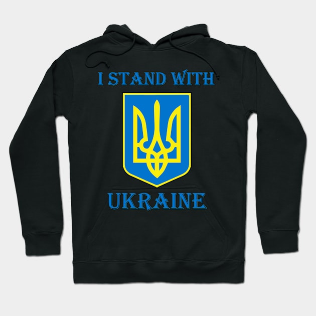 I Stand with UKRAINE Tryzub symbol design Hoodie by cthomas888